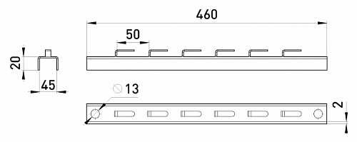 Держатель лотка E.Next AT5-4-40 460мм (AT5-4-40) - фото №1