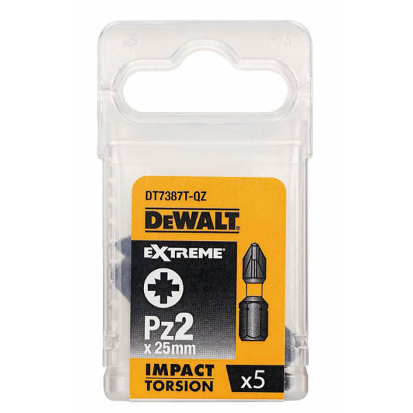 Ударные биты DeWALT Impact torsion extreme Pozidriv PZ2х25мм (5шт) - фото №4