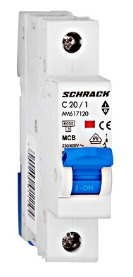 Автоматичний вимикач 20А 1P 6кА, Schrack Technik