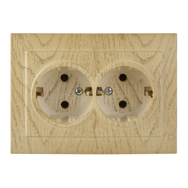 Розетка Nilson Touran клен 2-на з заземленням ( 24281025 )