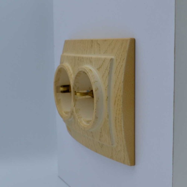 Розетка Nilson Touran клен 2-на з заземленням ( 24281025 ) - фото №2