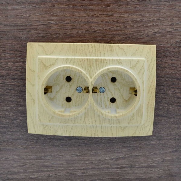 Розетка Nilson Touran клен 2-на з заземленням ( 24281025 ) - фото №3