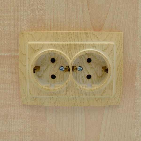 Розетка Nilson Touran клен 2-на з заземленням ( 24281025 ) - фото №4