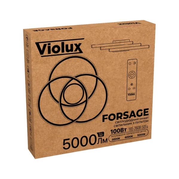 Світильник LED smart FORSAGE+пульт круг 100W 3000-5000K IP20 чорний ( 220765 ) - фото №5