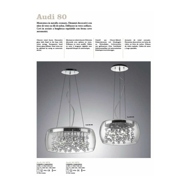 Люстра подвесная Ideal Lux / Идеал Люкс AUDI-80 SP8 - фото №4