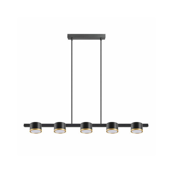 Подвесной светильник, люстра над столом, барной стойкой Goldlux 328076 Mirella GX53 5x6W IP20 Черный