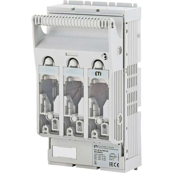 Роз'єднувач запобіжника ETI 001690870 KVL-00 160A 3Р (M8-M8)