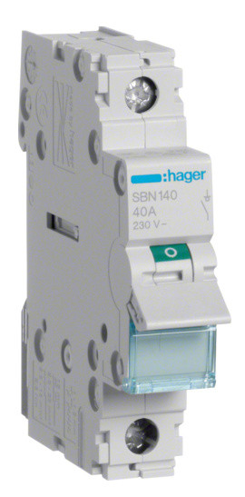 Выключатель нагрузки Hager SBN140 1P 40А/230В 1м