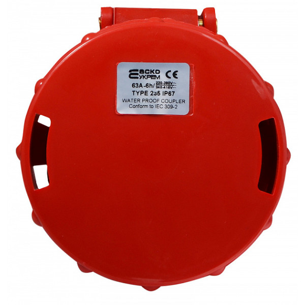 Силовой разъем Аско-Укрем ГП 3Р+N+РЕ 63А/5 (235) (A0080020009) - фото №1