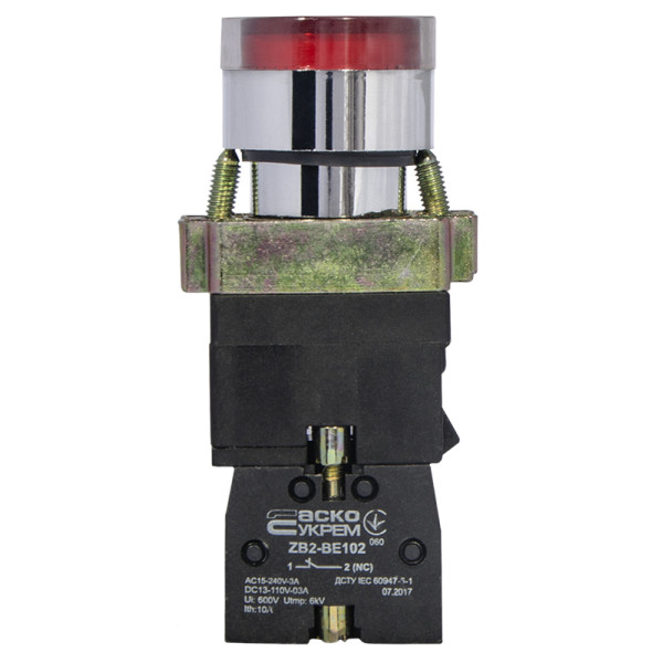 Кнопка Аско-Укрем XB2-BW3471 з підсвічуванням червона (A0140010022) - фото №2