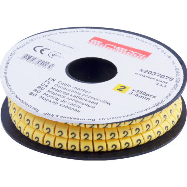 Кабельный маркер E.Next e.marker.stand.3.6.2 3-6 кв.мм 2 350шт (s2037075)