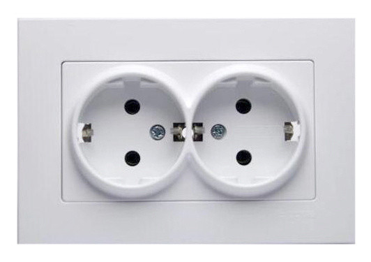 Розетка с з/к двойная Gunsan Eqona