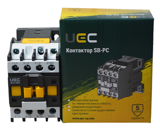 Контактор UEC SB-РC-009 9А 110В/АС3 1NC (PC1-SB-009-110-01) - фото №1