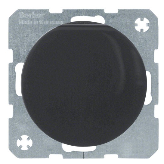 Розетка с з/к, крышкой и шторками черная Berker R.x