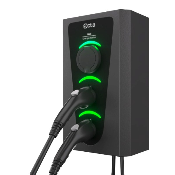 Бытовая зарядная станция для электромобилей Octa Energy W336-С22-C2-C2 Wall на 36кВт с 3 портами (Type 2 Type 2 Type 2)