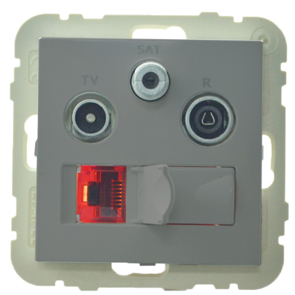 Розетка Logus 21544 TAL R-TV-SAT-RJ45 (Cat.6) (алюминий)