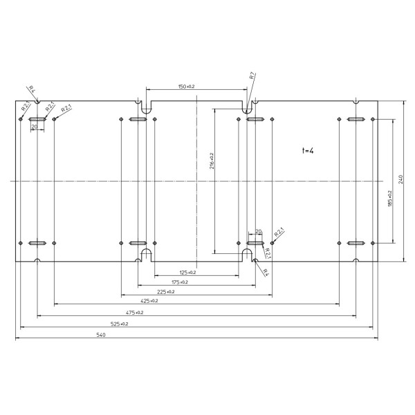 Монтажна пластина комбі боксу Spelsberg MPI 4 (240х540х4мм) для серії AK - фото №1
