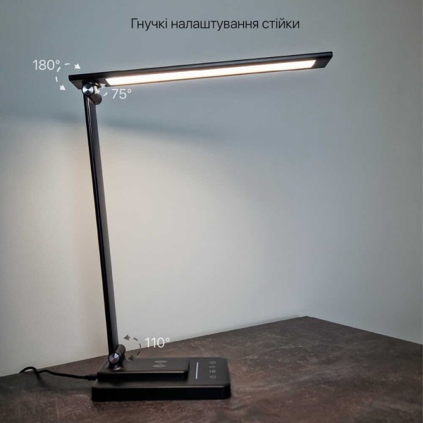 Світильник настільний LED SLIM 8W 3000-6500К чорний Violux ( 540105 ) - фото №7