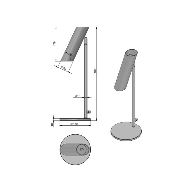 Настольная лампа Pikart 30672-1 GU10 1x60W IP20 Черная - фото №2