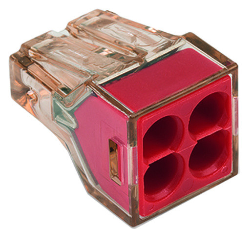 Клема WAGO на 4 дроти 4mm2 773-604 червона