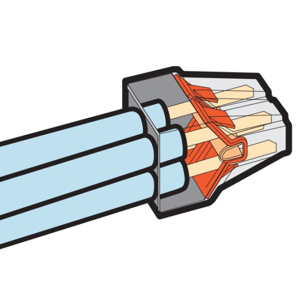 Клема WAGO на 4 дроти 4mm2 773-604 червона - фото №1