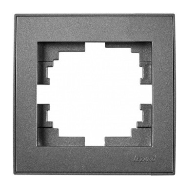 Одинарная рамка Lezard Rain (703-4242-146) с боковой вставкой (антрацит)