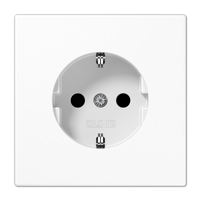 Розетка з накладкою Jung LS LS1520WW із заземленням білий