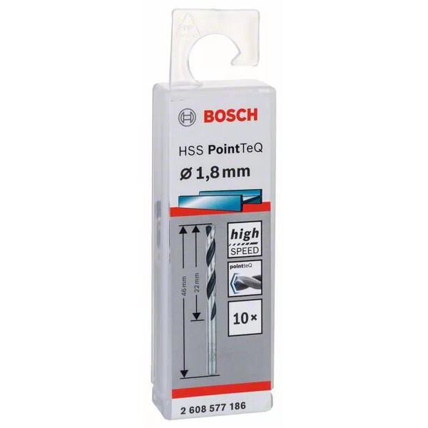 Сверла Bosch 2608577186 PointTeQ HSS 1,8мм (10шт) - фото №1