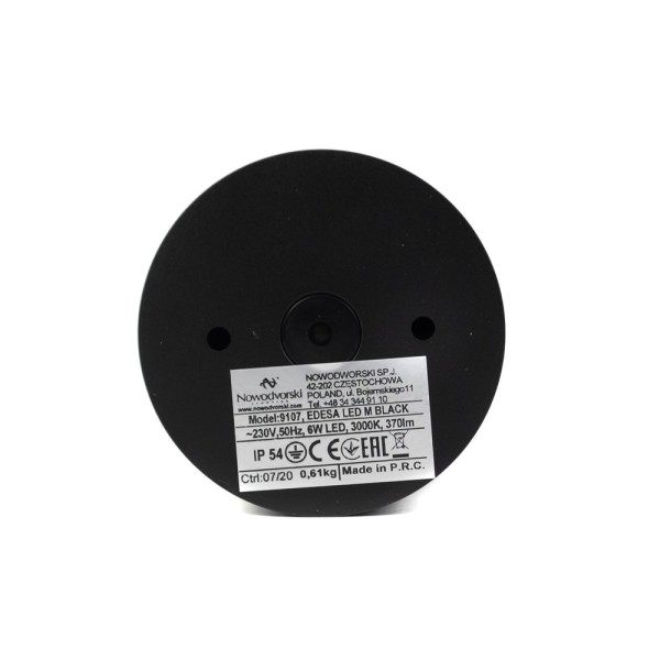 Вуличний світильник Nowodvorski 9107 Edesa LED 1x7W 3000K 530Lm IP54 чорний - фото №2