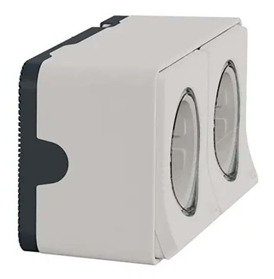 Накладна 2-місна розетка Schneider Electric MUR39035 із з/к та шторками IP55 (біла) - фото №1