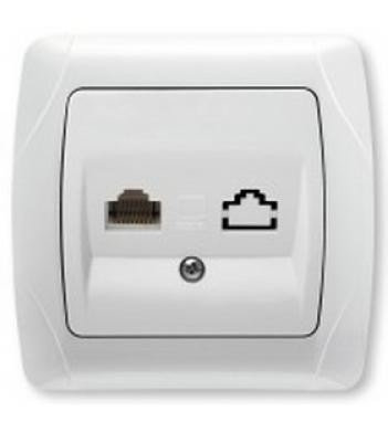 Розетка компьютерная (Cat 5e) белая VIKO Carmen
