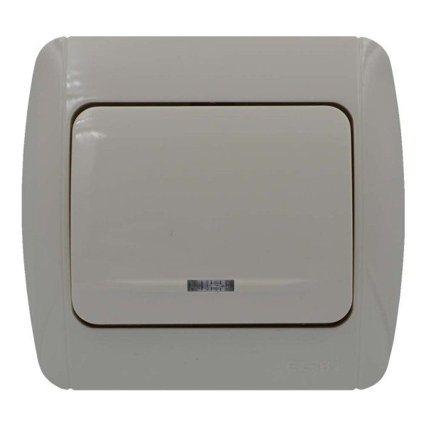 Выключатель ELBI ZIRVE Fixline кремовый 1кл с подсветкой (501-010301-201)