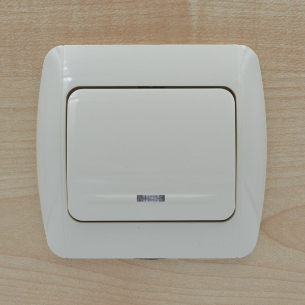 Выключатель ELBI ZIRVE Fixline кремовый 1кл с подсветкой (501-010301-201) - фото №2