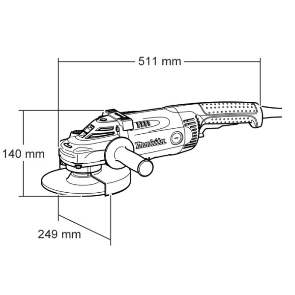 Кутова шліфувальна машина Makita GA9030RF01 2400Вт - фото №7