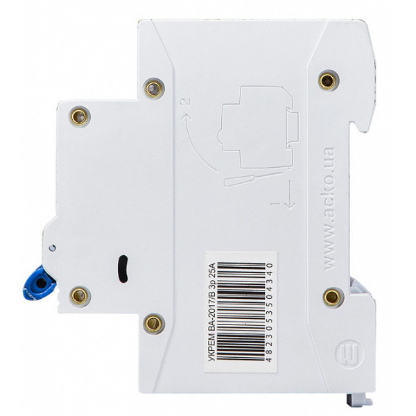 Модульный автоматический выключатель Аско-Укрем ВА-2017/B 3р 4А (A0010170061) - фото №3