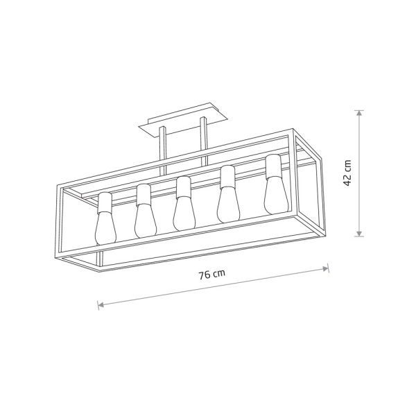 Люстра Nowodvorski 9047 Crate E27 5x25W IP20 чорна - фото №2