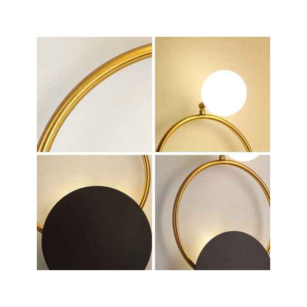 Бра, настінний світильник MJ-Light 16002 Pearl Bk+Gd G4 5W - фото №3