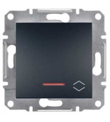 Переключатель с подсветкой без рамки антрацит Asfora, EPH1500171