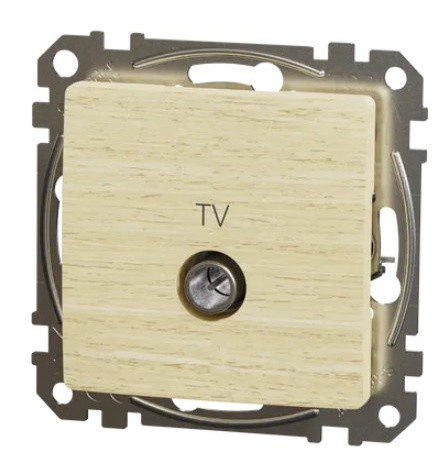 Кінцева TV-розетка 4 дБ Schneider Electric Sedna Design & Elements береза SDD180471 - фото №4