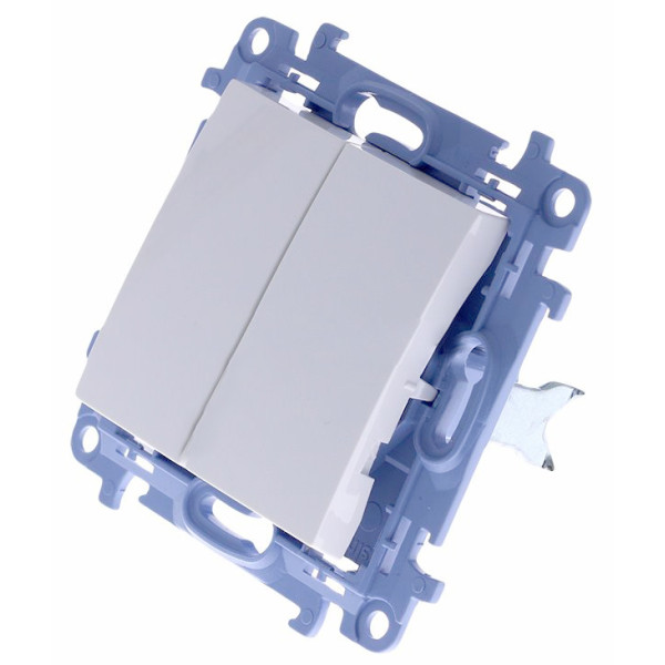 Подвійний натискний вимикач Kontakt Simon Simon 10 CP2.01/11 (білий) - фото №1