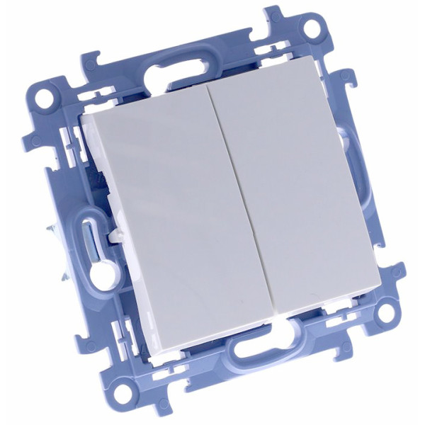 Подвійний натискний вимикач Kontakt Simon Simon 10 CP2.01/11 (білий) - фото №2