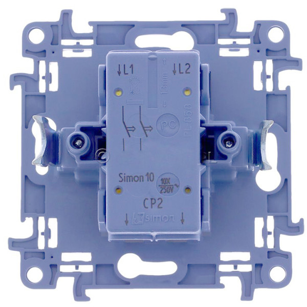 Подвійний натискний вимикач Kontakt Simon Simon 10 CP2.01/11 (білий) - фото №3