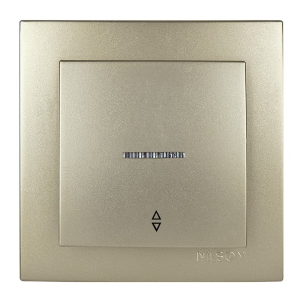 Вимикач Nilson Touran золото 1кл прохідний з підсвіткою ( 24151008 )