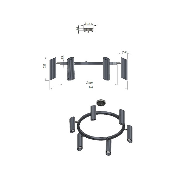 Люстра Pikart 32648-2 GU10 6x60W IP20 Латунь - фото №3