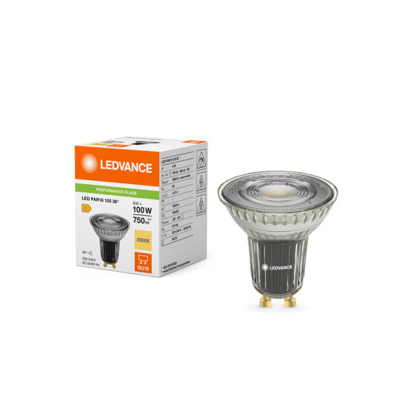 Світлодіодна лампочка Ledvance 4099854234941 LED PAR16 DIM GU10 1x8W 3000K 750Lm IP20 - фото №1