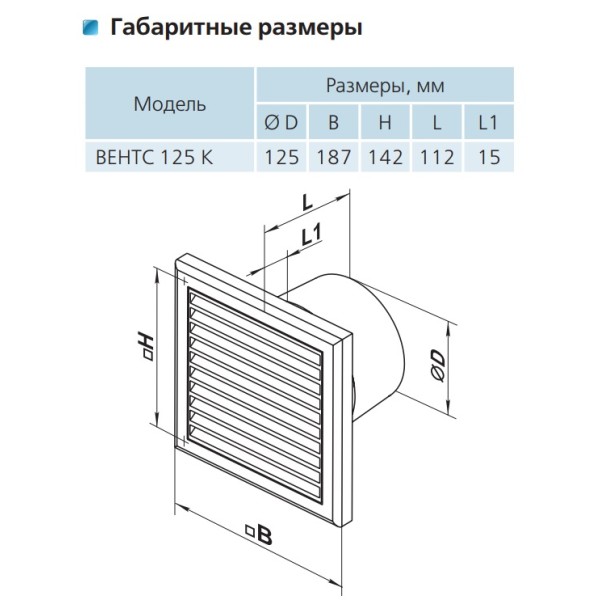 Осевой вентилятор Vents 125 K Л - фото №2