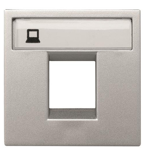 Одноместная накладка коммуникационной розетки ABB Zenit N2218.1 PL 2М (серебро)