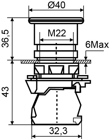 Кнопка-грибок Аско-Укрем TB5-AC31 "Старт" Ø40мм зеленая (A0140010178) - фото №5