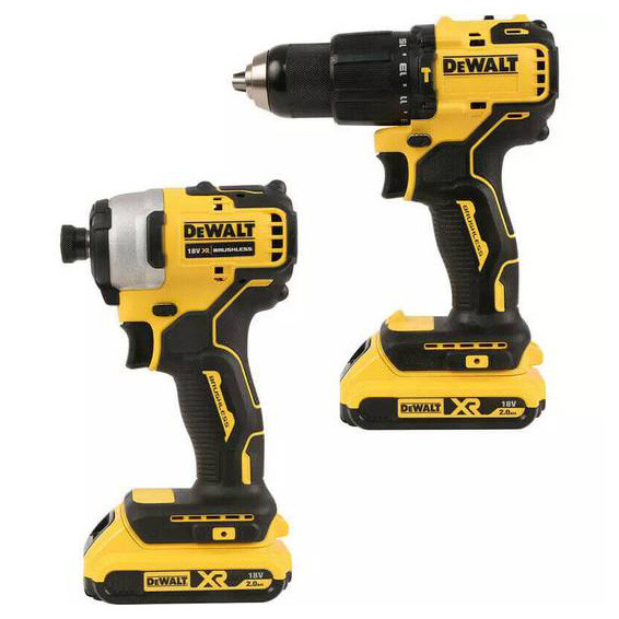 Набор из двух бесщеточных электроинструментов DeWALT DCK2062D2T XR Li-lon 18В 2х2Ач - фото №1