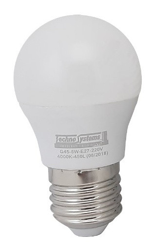 Светодиодная лампа TNSy LED Bulb-G45-5W-E27-220V-4000K-450L ICCD (TNSy5000037)